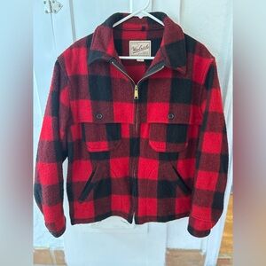 Woolrich men’s wool jacket - red plaid- Medium